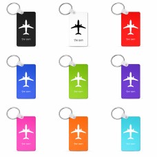 מחזיק מפתחות בצורת מלבן בעיצוב אישי עם השם שלך בעיצוב טייס - טייס גודל המחזיק 6 × 4 ס"מ