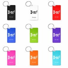 מחזיק מפתחות בצורת מלבן בעיצוב אישי עם השם שלך בעיצוב נוסחת אלברט איינשטיין גודל המחזיק 6 × 4 ס"מ