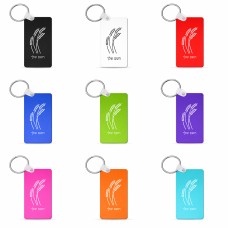 מחזיק מפתחות בצורת מלבן בעיצוב אישי עם השם שלך בעיצוב חיטה גלית זהב גודל המחזיק 6 × 4 ס"מ