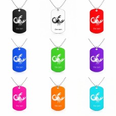 שרשרת דיסקיט מאלומיניום בעיצוב אישי עם השם שלך בעיצוב מזלות - עקרב גודל הדיסקיט 2.9 × 5 ס"מ