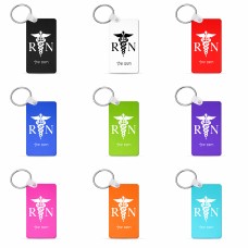 מחזיק מפתחות בצורת מלבן בעיצוב אישי עם השם שלך בעיצוב אחות מוסמכת גודל המחזיק 6 × 4 ס"מ