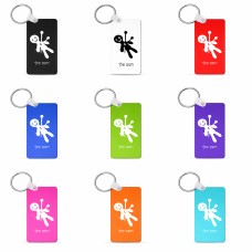 מחזיק מפתחות בצורת מלבן בעיצוב אישי עם השם שלך בעיצוב וודו גודל המחזיק 6 × 4 ס"מ