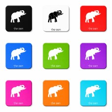 מגנט למקרר בעיצוב אישי עם השם שלך בעיצוב פיל גודל המגנט 6.5 × 6.5 ס"מ