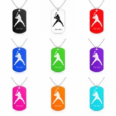 שרשרת דיסקיט מאלומיניום בעיצוב אישי עם השם שלך בעיצוב שחקן בייסבול גודל הדיסקיט 2.9 × 5 ס"מ