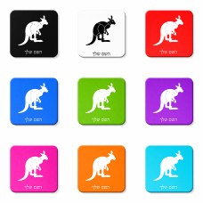 מגנט למקרר בעיצוב אישי עם השם שלך בעיצוב קנגורו גודל המגנט 6.5 × 6.5 ס"מ