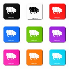 מגנט למקרר בעיצוב אישי עם השם שלך בעיצוב חזיר גודל המגנט 6.5 × 6.5 ס"מ