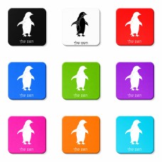 מגנט למקרר בעיצוב אישי עם השם שלך בעיצוב פינגווין גודל המגנט 6.5 × 6.5 ס"מ