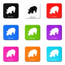 מגנט למקרר בעיצוב אישי עם השם שלך בעיצוב קרנף גודל המגנט 6.5 × 6.5 ס"מ