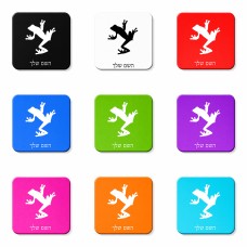 מגנט למקרר בעיצוב אישי עם השם שלך בעיצוב צפרדע טרופית גודל המגנט 6.5 × 6.5 ס"מ