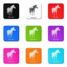 מגנט למקרר בעיצוב אישי עם השם שלך בעיצוב זברה גודל המגנט 6.5 × 6.5 ס"מ