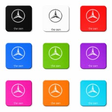 מגנט למקרר בעיצוב אישי עם השם שלך בעיצוב מרצדס-בנץ גודל המגנט 6.5 × 6.5 ס"מ