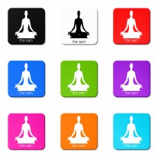 מגנט למקרר בעיצוב אישי עם השם שלך בעיצוב אימון יוגה גודל המגנט 6.5 × 6.5 ס"מ