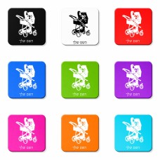 מגנט למקרר בעיצוב אישי עם השם שלך בעיצוב עגלת תינוק גודל המגנט 6.5 × 6.5 ס"מ