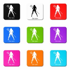 מגנט למקרר בעיצוב אישי עם השם שלך בעיצוב אישה שטן גודל המגנט 6.5 × 6.5 ס"מ