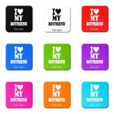 מגנט למקרר בעיצוב אישי עם השם שלך בעיצוב אוהבת את החבר שלי גודל המגנט 6.5 × 6.5 ס"מ