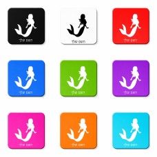 מגנט למקרר בעיצוב אישי עם השם שלך בעיצוב בתולת ים - אישה גודל המגנט 6.5 × 6.5 ס"מ