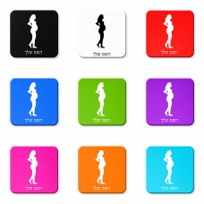 מגנט למקרר בעיצוב אישי עם השם שלך בעיצוב אישה בהריון גודל המגנט 6.5 × 6.5 ס"מ