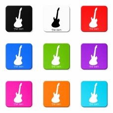 מגנט למקרר בעיצוב אישי עם השם שלך בעיצוב גיטרה גודל המגנט 6.5 × 6.5 ס"מ