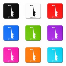 מגנט למקרר בעיצוב אישי עם השם שלך בעיצוב סקסופון גודל המגנט 6.5 × 6.5 ס"מ