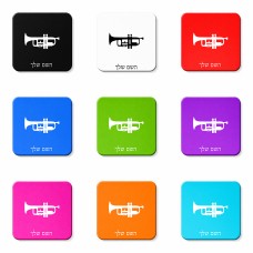 מגנט למקרר בעיצוב אישי עם השם שלך בעיצוב חצוצרה גודל המגנט 6.5 × 6.5 ס"מ