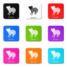 מגנט למקרר בעיצוב אישי עם השם שלך בעיצוב מזלות - טלה גודל המגנט 6.5 × 6.5 ס"מ