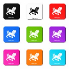 מגנט למקרר בעיצוב אישי עם השם שלך בעיצוב מזלות - אריה גודל המגנט 6.5 × 6.5 ס"מ