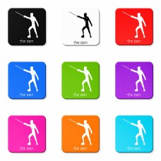 מגנט למקרר בעיצוב אישי עם השם שלך בעיצוב לוחם סייף גודל המגנט 6.5 × 6.5 ס"מ