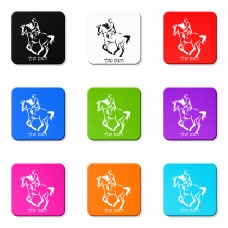 מגנט למקרר בעיצוב אישי עם השם שלך בעיצוב רוכב סוסים 2 גודל המגנט 6.5 × 6.5 ס"מ