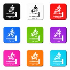 מגנט למקרר בעיצוב אישי עם השם שלך בעיצוב רוכב סוסים גודל המגנט 6.5 × 6.5 ס"מ