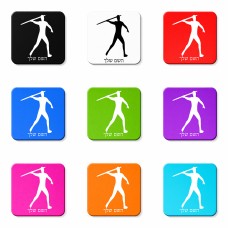 מגנט למקרר בעיצוב אישי עם השם שלך בעיצוב זורק כידון גודל המגנט 6.5 × 6.5 ס"מ