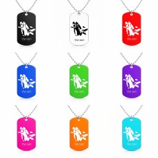 שרשרת דיסקיט מאלומיניום בעיצוב אישי עם השם שלך בעיצוב צוללן גודל הדיסקיט 2.9 × 5 ס"מ