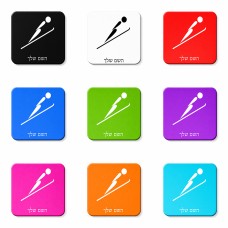 מגנט למקרר בעיצוב אישי עם השם שלך בעיצוב קפיצת סקי אולימפית גודל המגנט 6.5 × 6.5 ס"מ