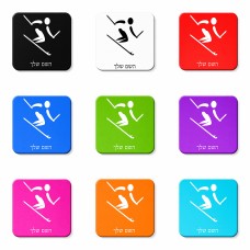 מגנט למקרר בעיצוב אישי עם השם שלך בעיצוב סקי אולימפי גודל המגנט 6.5 × 6.5 ס"מ