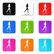 מגנט למקרר בעיצוב אישי עם השם שלך בעיצוב רץ רץ אישה גודל המגנט 6.5 × 6.5 ס"מ