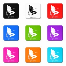 מגנט למקרר בעיצוב אישי עם השם שלך בעיצוב סקי גודל המגנט 6.5 × 6.5 ס"מ