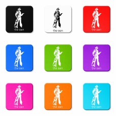 מגנט למקרר בעיצוב אישי עם השם שלך בעיצוב קאובוי המערב הפרוע גודל המגנט 6.5 × 6.5 ס"מ