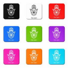 מגנט למקרר בעיצוב אישי עם השם שלך בעיצוב חמסה - קבלה גודל המגנט 6.5 × 6.5 ס"מ