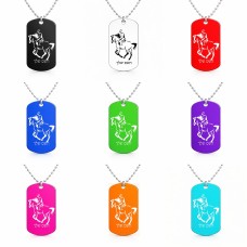 שרשרת דיסקיט מאלומיניום בעיצוב אישי עם השם שלך בעיצוב רוכב סוסים 2 גודל הדיסקיט 2.9 × 5 ס"מ