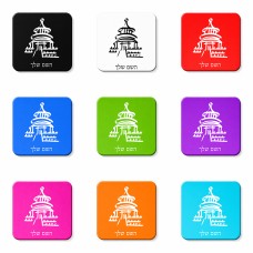 מגנט למקרר בעיצוב אישי עם השם שלך בעיצוב פגודה - יפן גודל המגנט 6.5 × 6.5 ס"מ