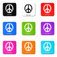 מגנט למקרר בעיצוב אישי עם השם שלך בעיצוב סמל השלום גודל המגנט 6.5 × 6.5 ס"מ