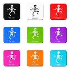 מגנט למקרר בעיצוב אישי עם השם שלך בעיצוב סקלטון גודל המגנט 6.5 × 6.5 ס"מ