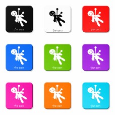 מגנט למקרר בעיצוב אישי עם השם שלך בעיצוב וודו גודל המגנט 6.5 × 6.5 ס"מ