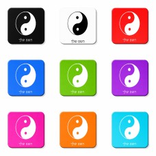 מגנט למקרר בעיצוב אישי עם השם שלך בעיצוב סמל יינג יאנג גודל המגנט 6.5 × 6.5 ס"מ