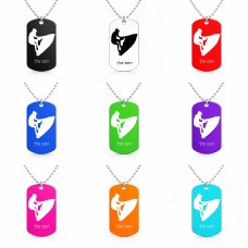 שרשרת דיסקיט מאלומיניום בעיצוב אישי עם השם שלך בעיצוב אופנוע ים גודל הדיסקיט 2.9 × 5 ס"מ