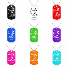 שרשרת דיסקיט מאלומיניום בעיצוב אישי עם השם שלך בעיצוב שייט אולימפי גודל הדיסקיט 2.9 × 5 ס"מ