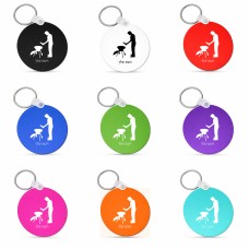 מחזיק מפתחות בצורת עיגול בעיצוב אישי עם השם שלך בעיצוב גריל ברביקיו גודל המחזיק 5 × 5 ס"מ