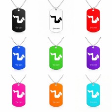 שרשרת דיסקיט מאלומיניום בעיצוב אישי עם השם שלך בעיצוב אישה מתאמנת גודל הדיסקיט 2.9 × 5 ס"מ