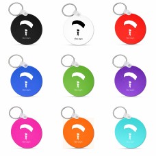 מחזיק מפתחות בצורת עיגול בעיצוב אישי עם השם שלך בעיצוב צניחה חופשית גודל המחזיק 5 × 5 ס"מ