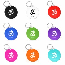 מחזיק מפתחות בצורת עיגול בעיצוב אישי עם השם שלך בעיצוב סמל אום גודל המחזיק 5 × 5 ס"מ