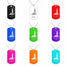 שרשרת דיסקיט מאלומיניום בעיצוב אישי עם השם שלך בעיצוב ביג בן גודל הדיסקיט 2.9 × 5 ס"מ